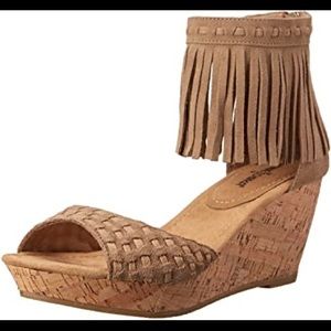 Minnetonka Cork Wedge Heels